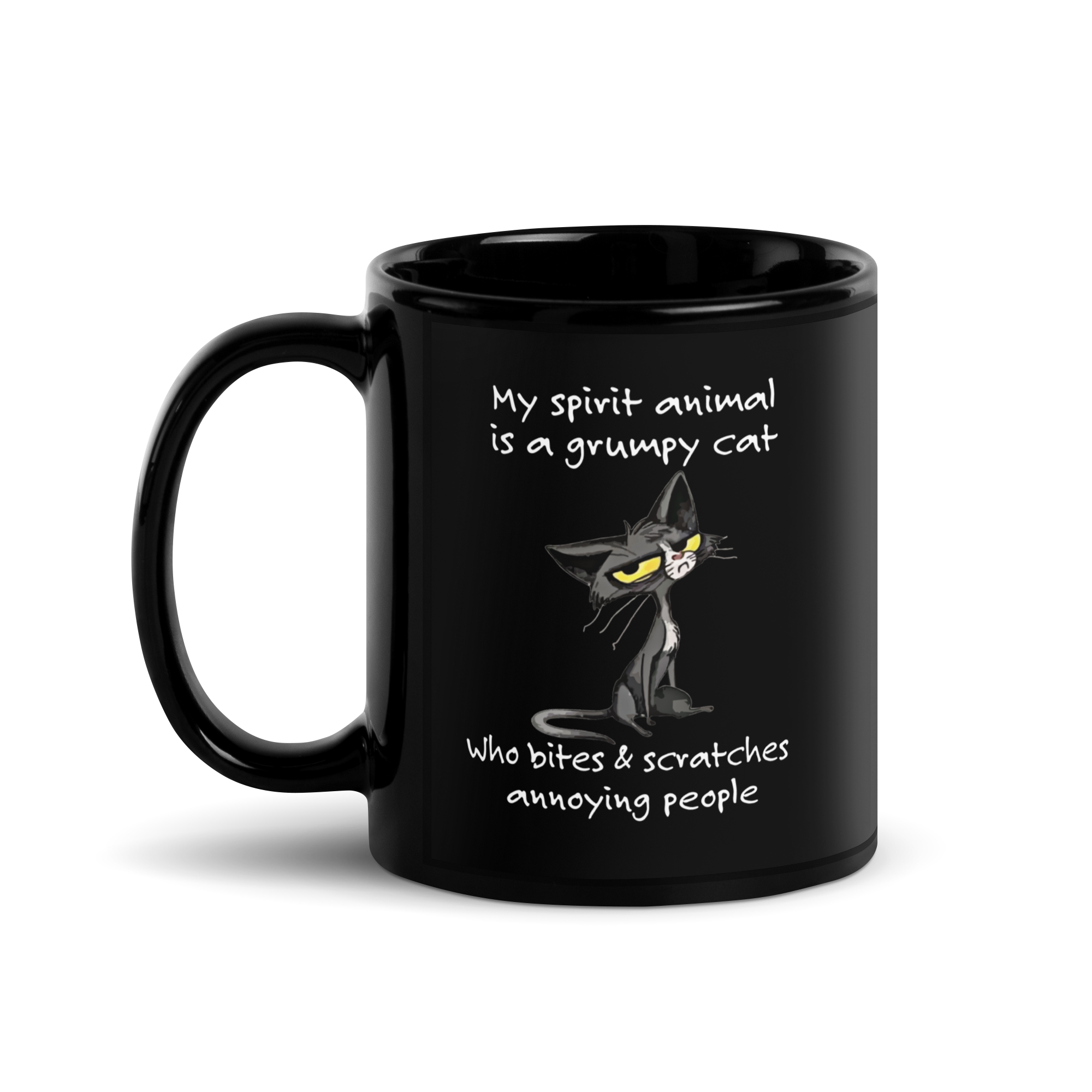 Grumpy Cat Spirit Animal - Black Mug