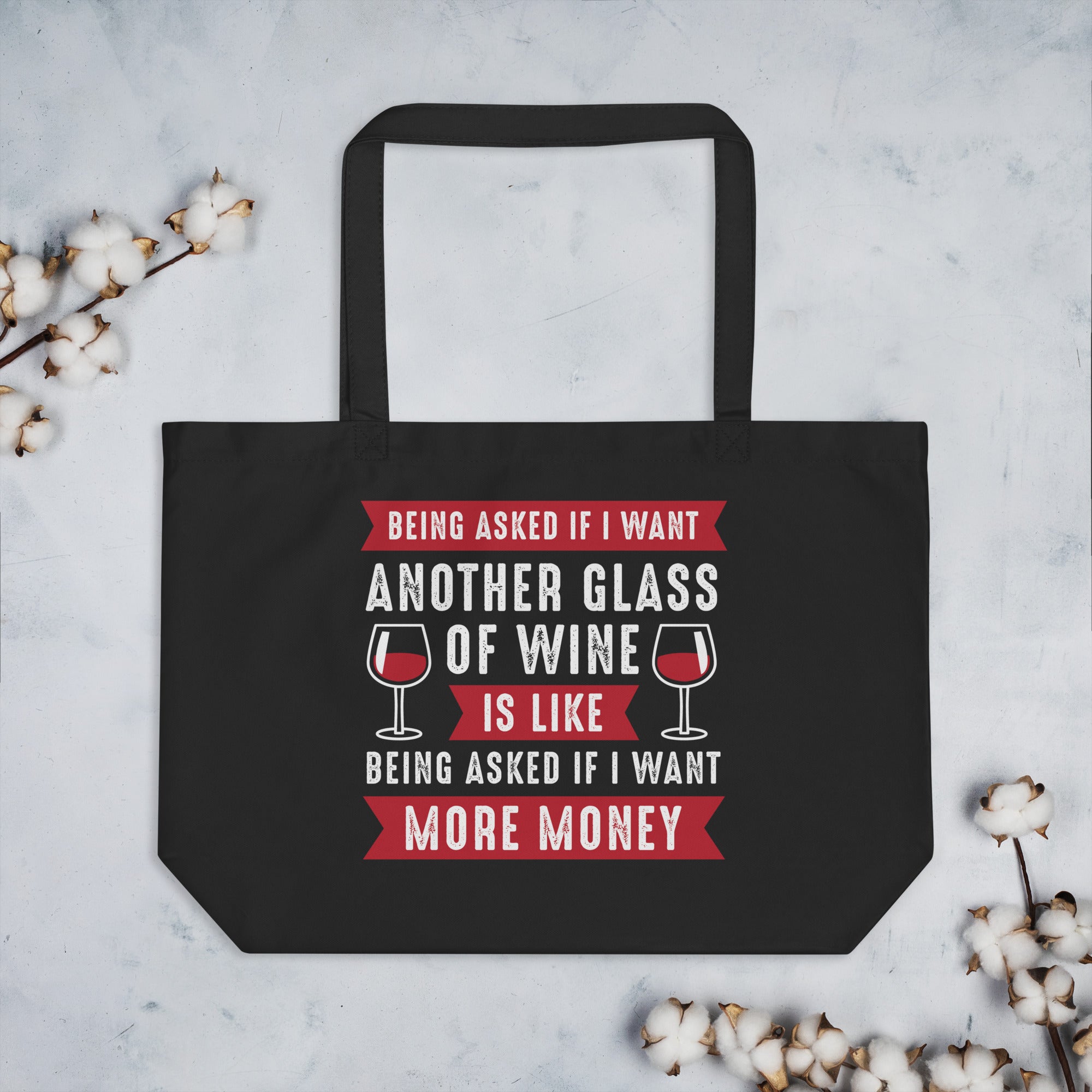 Another Glass of Wine - black tote