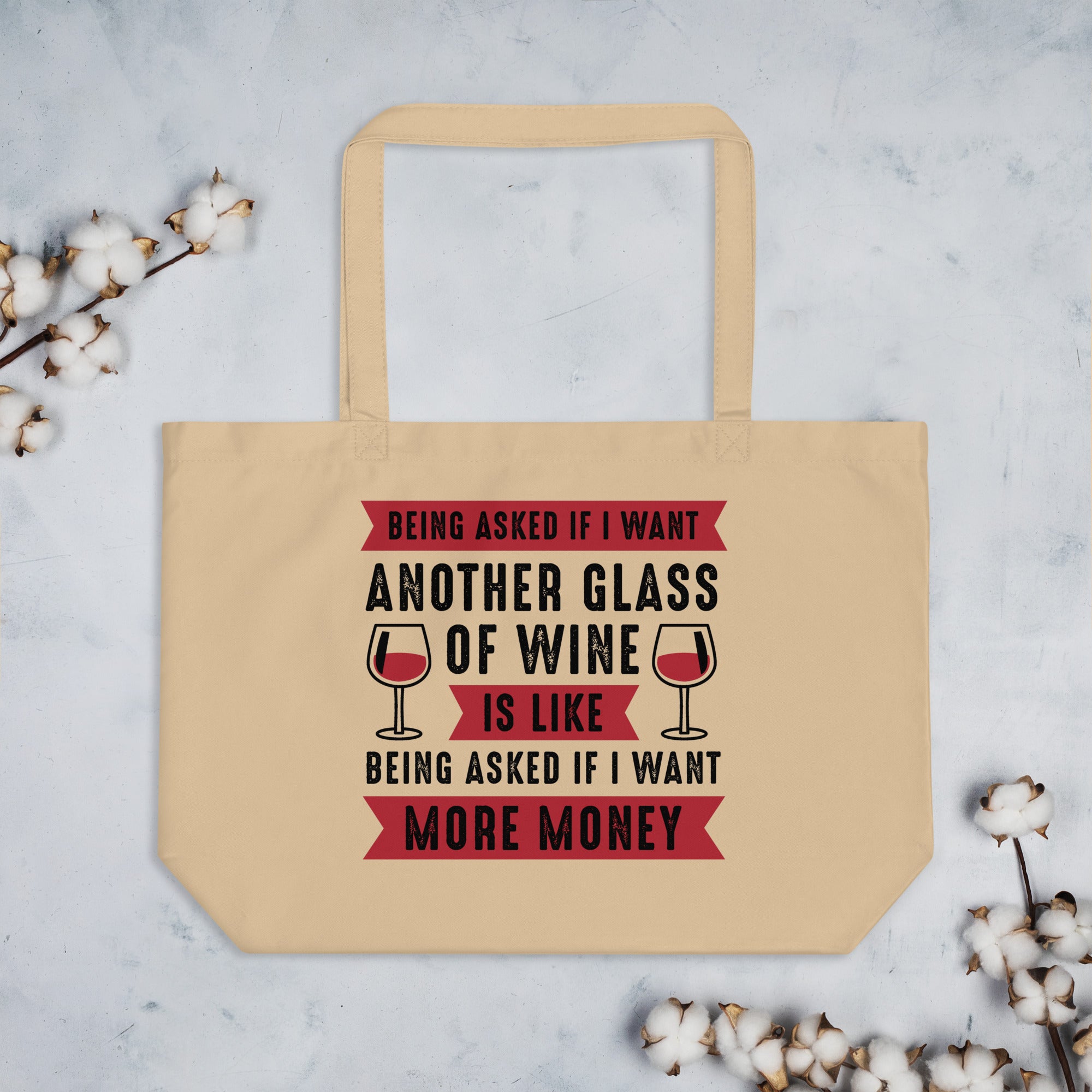 Another Glass of Wine - Tan Tote