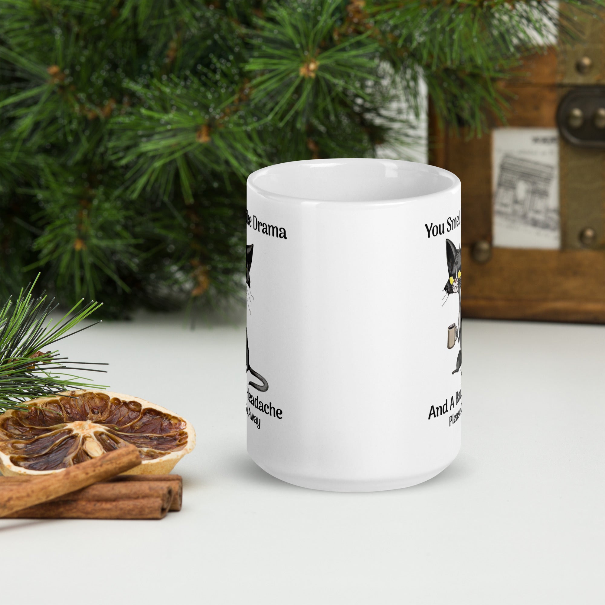 Drama White glossy mug