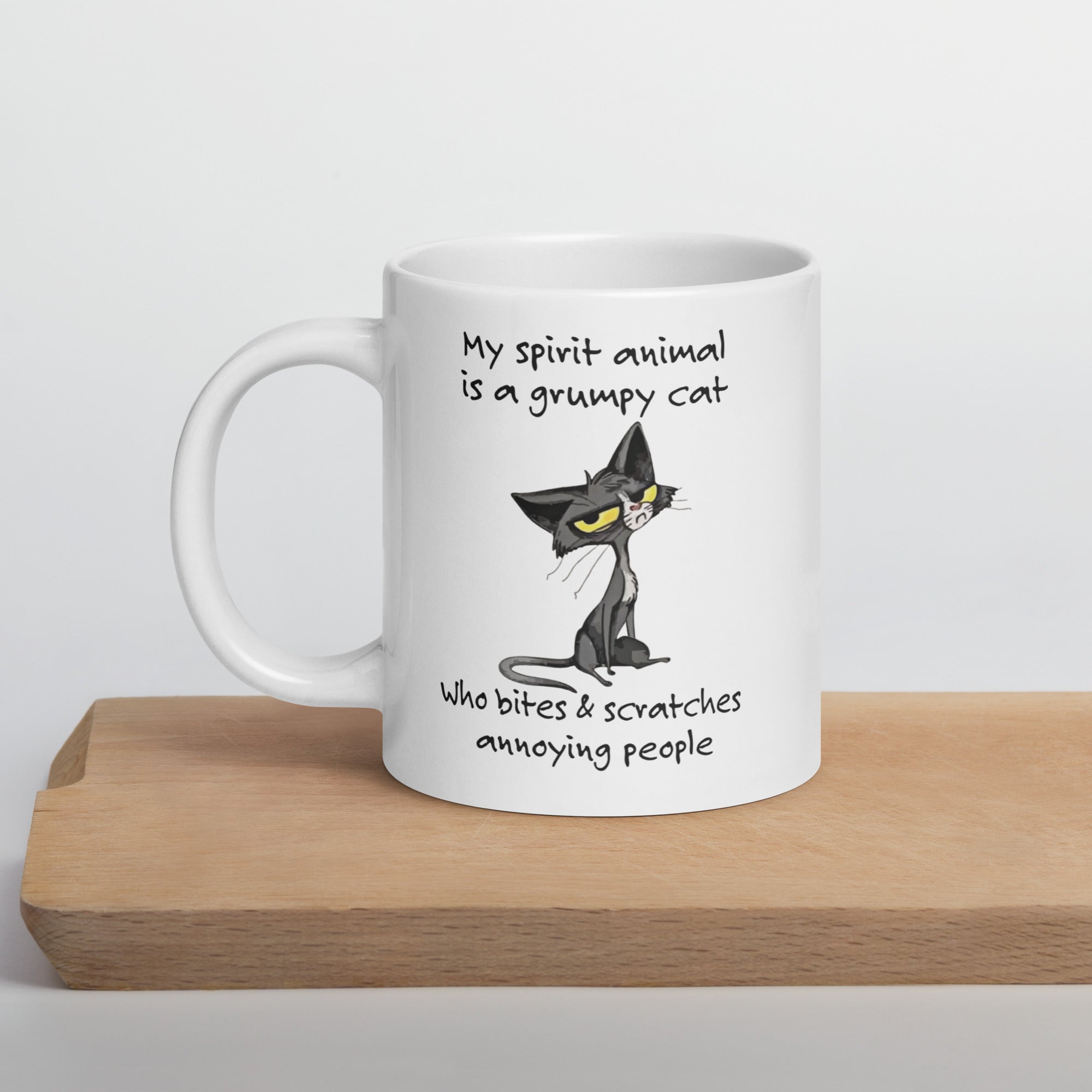 Grumpy Cat Spirit Animal - White glossy mug