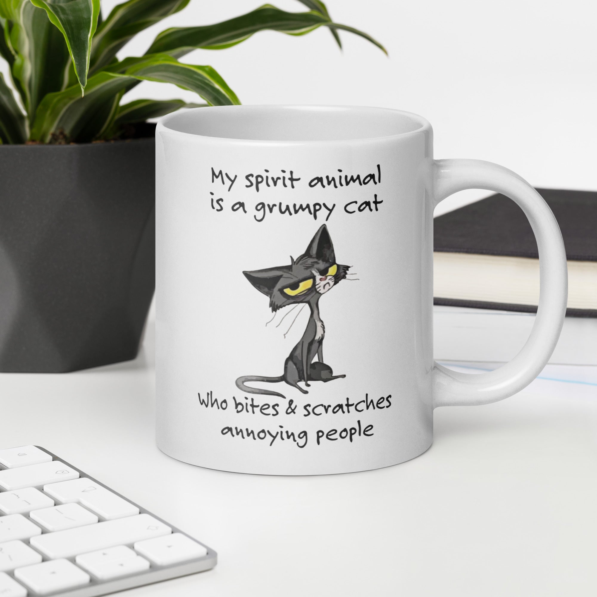 Grumpy Cat Spirit Animal - White glossy mug